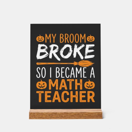 Balai d'Halloween de professeur de maths drôle (Recto)