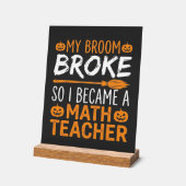 Balai d'Halloween de professeur de maths drôle (Angle)
