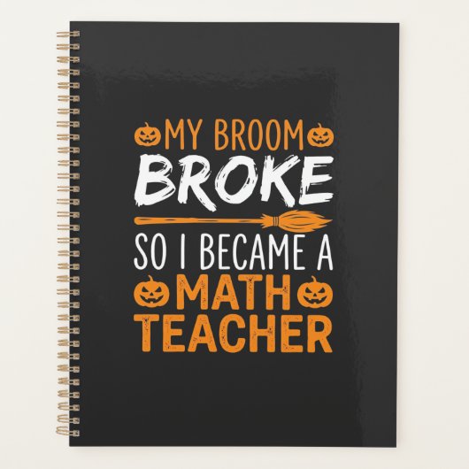 Balai d'Halloween de professeur de maths drôle (Devant)