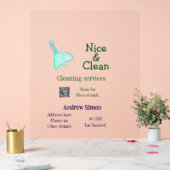 Balai nettoyant vert bleu gitter ajouter nom adres (Mariage)