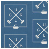 Balais croisés courbant le tissu - bleu et blanc (Fermer)