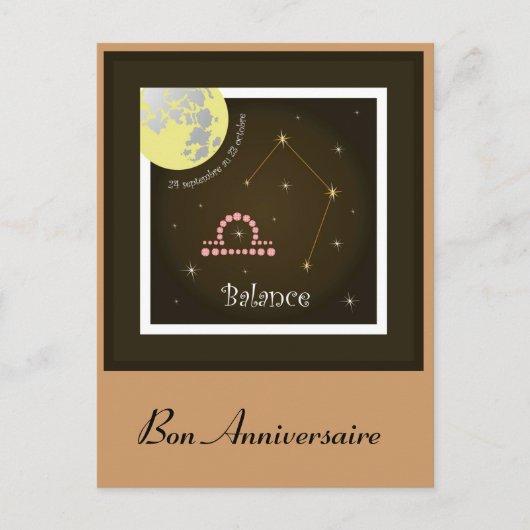 Balance 24 septembre au 23 octobre Carte postale (Devant)