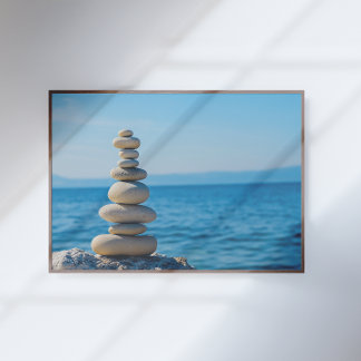 Balance Stones Zen Minimalist Wall Art Poster