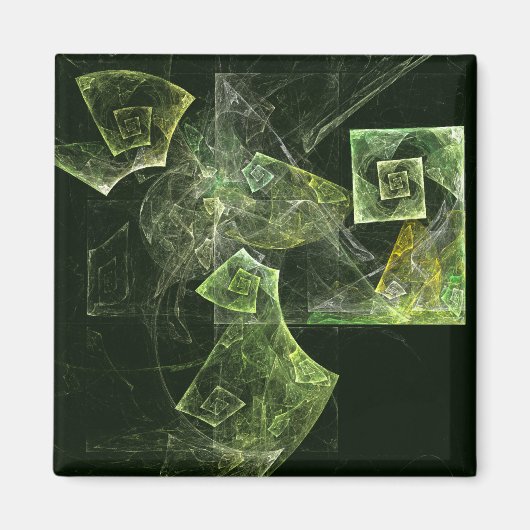 Balance tordue Magnet Carré d'art Abstrait (Devant)