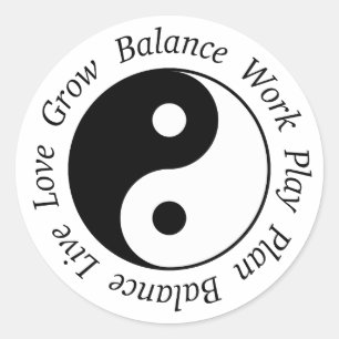 Balance Yin Yang Symbool Ronde Sticker