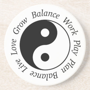 Balance Yin Yang Symbool Zandsteen Onderzetter