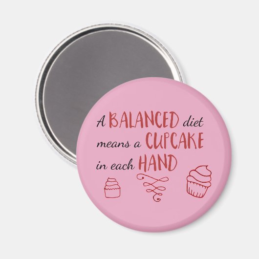 Balanced Diet Cupcake Magneet (Voorkant / Achterkant)
