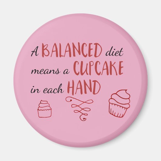 Balanced Diet Cupcake Magneet (Voorkant)