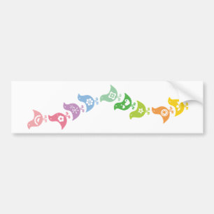 Balancerende retroflectorkuikens, aangepaste lange bumpersticker