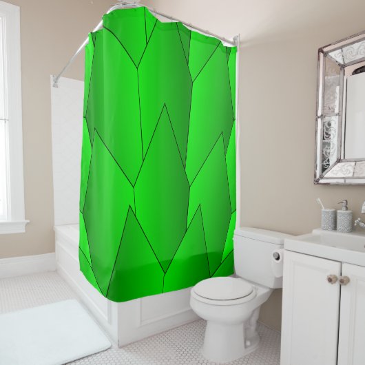 Balances Art Déco Design rideau de douche vert (En situation)