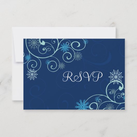 Balances bleues Noel Mariage Cartes RSVP (Devant)