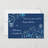 Balances bleues Noel Mariage Cartes RSVP (Dos)