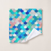 Balances de sirène, Aqua, Shell Pink et Cobalt  (Gant de toilette)