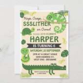 Balances et Queues Reptile Anniversaire Invitation (Devant)