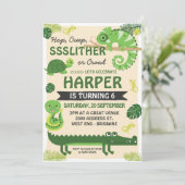 Balances et Queues Reptile Anniversaire Invitation (Debout devant)