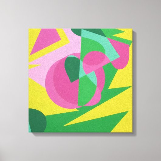 Balancing Act Yellow Background Canvas Print (Voorkant)