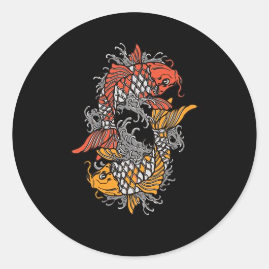 Balancing Koi Ronde Sticker (Voorkant)