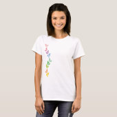 Balancing Retro Rainbow Chicks Fun Custom T-shirt (Voorkant volledig)