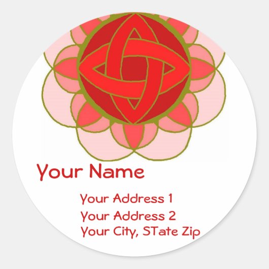 "Balancing the Root Chakra"-adreslabel Ronde Sticker (Voorkant)