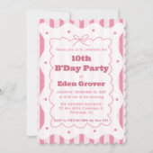 Balançoires blanches rose Anniversaire Invitation (Devant)