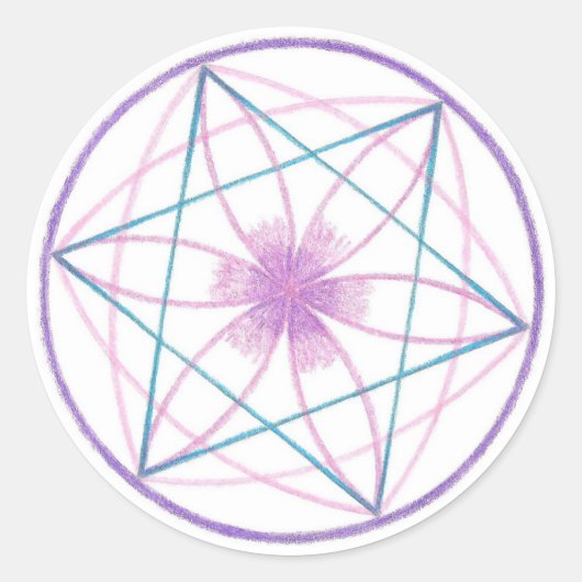 Balans Mandala Ronde Sticker (Voorkant)