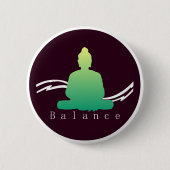 "Balans" mooie Boeddha. Ronde Button 5,7 Cm (Voorkant)