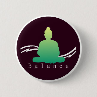 "Balans" mooie Boeddha. Ronde Button 5,7 Cm