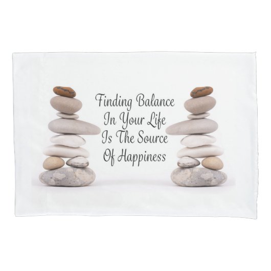 Balans van het leven, bevroren stenen slogan canva kussensloop (Voorkant)