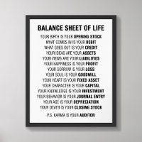 Balans van het leven Funny Accounting Poster