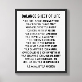 Balans van het leven Funny Accounting Poster
