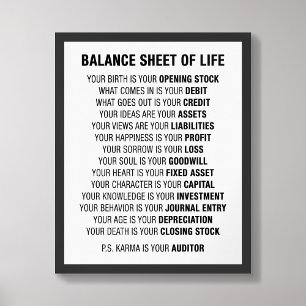 Balans van het leven Funny Accounting Poster