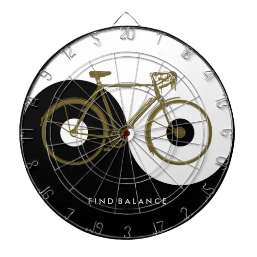 BALANS VINDEN / yin yang fiets Dartbord (Voorkant)