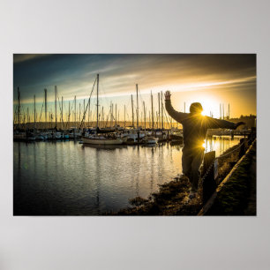 Balansact Met Twee Zonnevlammen Fotografie Poster