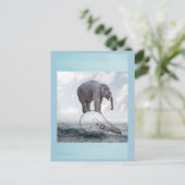 Balansend Elephant op lamp Briefkaart (Staand voorkant)
