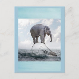 Balansend Elephant op lamp Briefkaart