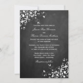 Balayades blanches sur les invitations de mariage  (Devant)
