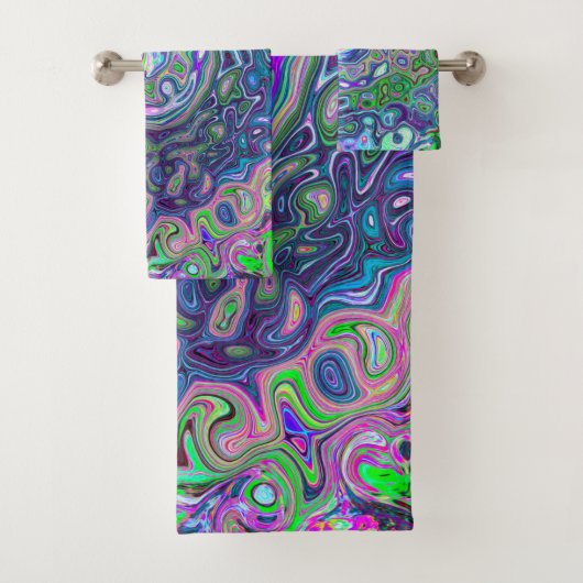 Balayage Abstrait marbré vert et violet de chaux (En situation)