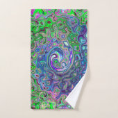 Balayage Abstrait marbré vert et violet de chaux (Serviette à main)