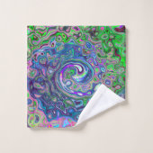 Balayage Abstrait marbré vert et violet de chaux (Gant de toilette)