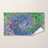 Balayage Abstrait marbré vert et violet de chaux (Serviette à main)