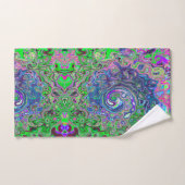 Balayage Abstrait marbré vert et violet de chaux (Serviette à main)
