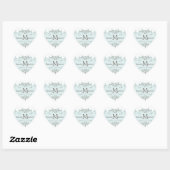 Balayage bleu Monogramme Mariage Favoriser Sticker (Feuille)