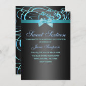 Balayage bleu/noir et blanc doux 16 Invitation d'a (Devant / Derrière)