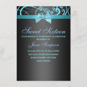 Balayage bleu/noir et blanc doux 16 Invitation d'a