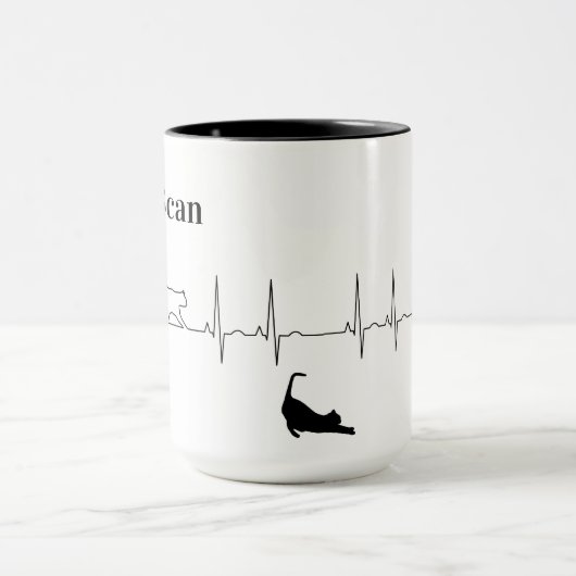 Balayage de chat - EKG Coffee Mug (Centre)