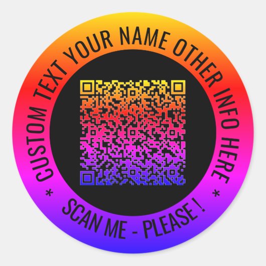 Balayage de code QR et stickers d'arrondi de texte (Devant)