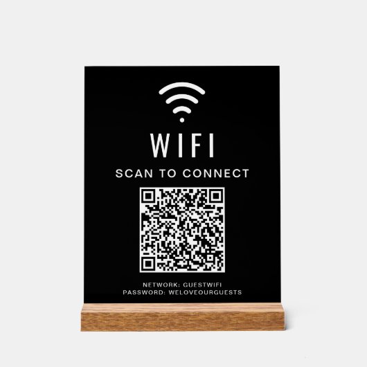 Balayage de code QR Wifi Pour Connexion Noir (Recto)