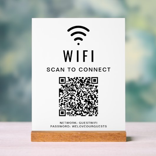 Balayage du code QR Wifi pour connecter le blanc (Neutre)