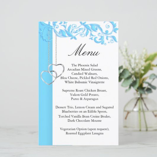 Balayage floral bleu bébé - Menu (Debout devant)