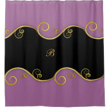 Balayage noir violet avec rideau de douche Monogra